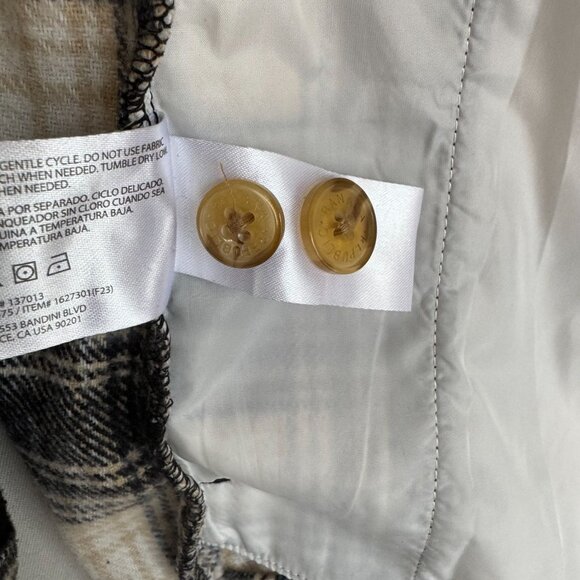 Banana Republic Flannel Black Ivory Plaid Long Line Oversized Shacket Size XL - Picture 15 of 15